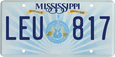 MS license plate LEU817