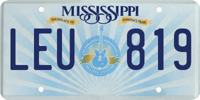 MS license plate LEU819