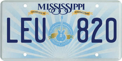 MS license plate LEU820