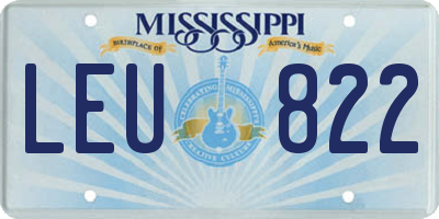 MS license plate LEU822