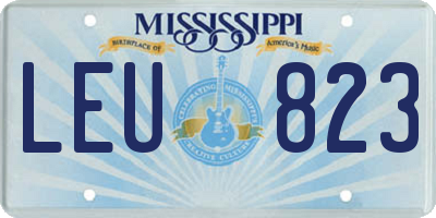 MS license plate LEU823