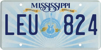MS license plate LEU824