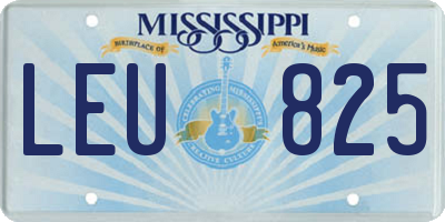 MS license plate LEU825