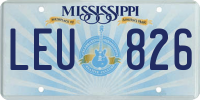 MS license plate LEU826