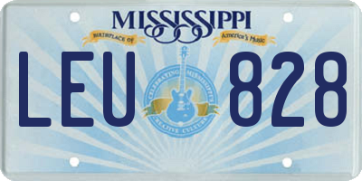 MS license plate LEU828