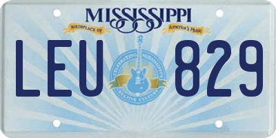 MS license plate LEU829