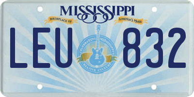 MS license plate LEU832