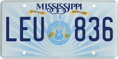 MS license plate LEU836