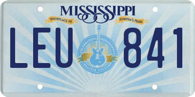 MS license plate LEU841