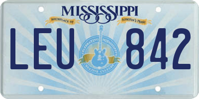 MS license plate LEU842