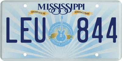 MS license plate LEU844