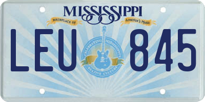 MS license plate LEU845