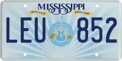 MS license plate LEU852