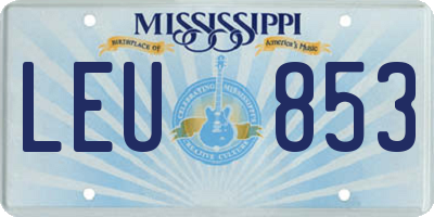 MS license plate LEU853