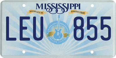 MS license plate LEU855