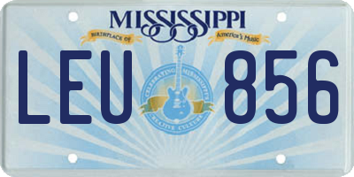 MS license plate LEU856