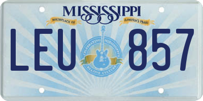 MS license plate LEU857