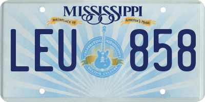 MS license plate LEU858