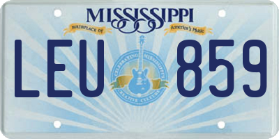MS license plate LEU859