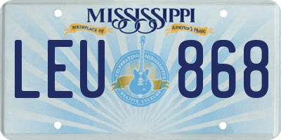 MS license plate LEU868