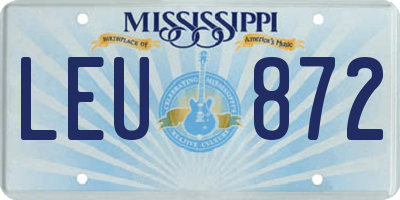 MS license plate LEU872