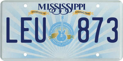 MS license plate LEU873