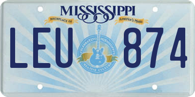MS license plate LEU874