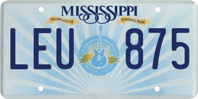 MS license plate LEU875