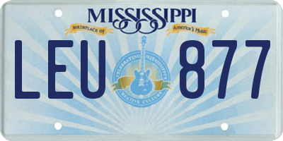 MS license plate LEU877