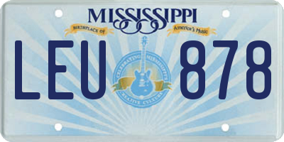 MS license plate LEU878
