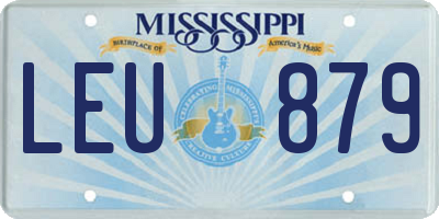 MS license plate LEU879