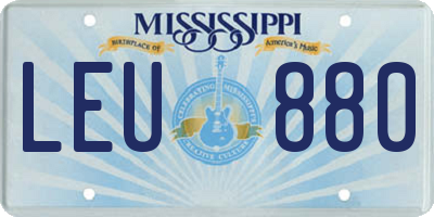 MS license plate LEU880