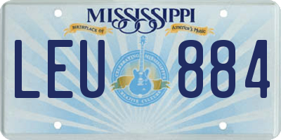 MS license plate LEU884