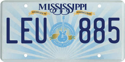 MS license plate LEU885