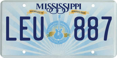 MS license plate LEU887