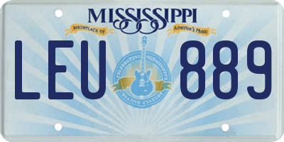 MS license plate LEU889