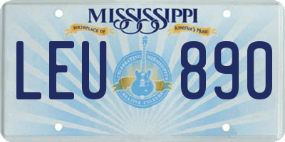 MS license plate LEU890