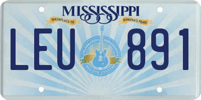 MS license plate LEU891