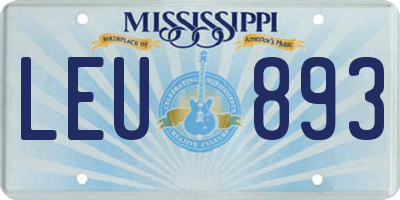 MS license plate LEU893