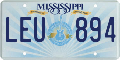 MS license plate LEU894