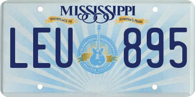 MS license plate LEU895