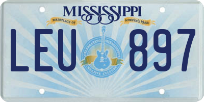 MS license plate LEU897