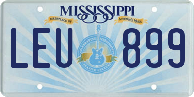 MS license plate LEU899