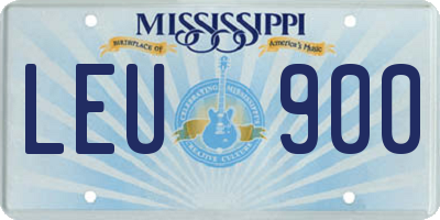 MS license plate LEU900
