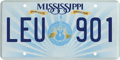 MS license plate LEU901