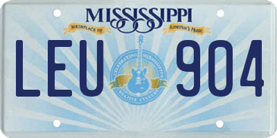 MS license plate LEU904
