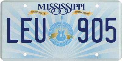 MS license plate LEU905