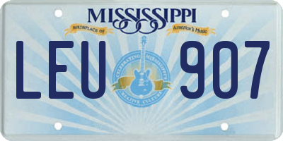 MS license plate LEU907