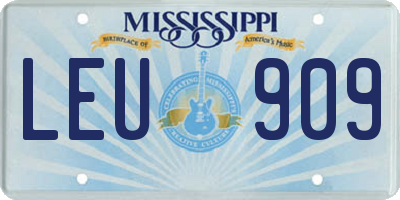 MS license plate LEU909