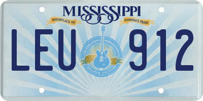 MS license plate LEU912